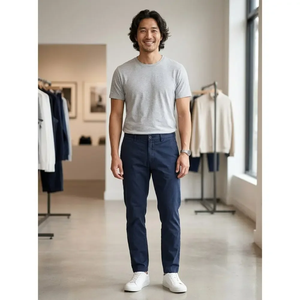 Banana Republic Lived-In Chino Tapered Slim Fit Stretch Men Size W33 L34